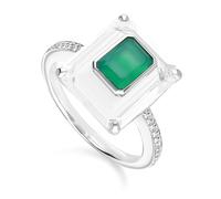 Gemondo Grand Deco Topaz, Chalcedony & Rock Crystal Statement Ring In Sterling Silver - P