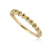 Gemondo Half Eternity Emerald Band Ring In 9ct Yellow Gold - L