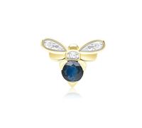 Gemondo Honeycomb Inspired Blue Sapphire and Diamond Bee Pin in 9ct Yellow Gold