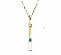 Gemondo Initial Blue Sapphire Letter Necklace In 9ct Yellow Gold - I