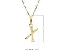 Gemondo Initial Diamond Letter Necklace In 9ct Yellow Gold - X