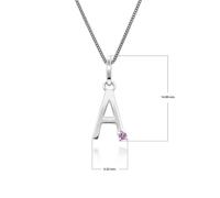 Gemondo Initial Pink Sapphire Letter Charm Necklace in 9ct White Gold - A
