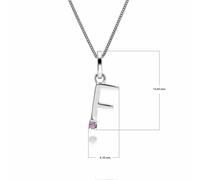 Gemondo Initial Pink Sapphire Letter Charm Necklace in 9ct White Gold - F