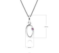 Gemondo Initial Pink Sapphire Letter Charm Necklace in 9ct White Gold - O