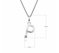 Gemondo Initial Pink Sapphire Letter Charm Necklace in 9ct White Gold - P