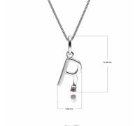 Gemondo Initial Pink Sapphire Letter Charm Necklace in 9ct White Gold - R