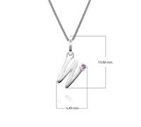 Gemondo Initial Pink Sapphire Letter Charm Necklace in 9ct White Gold - W