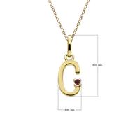 Gemondo Initial Ruby Letter Necklace In 9ct Yellow Gold - C