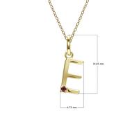 Gemondo Initial Ruby Letter Necklace In 9ct Yellow Gold - E