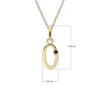 Gemondo Initial Ruby Letter Necklace In 9ct Yellow Gold - O