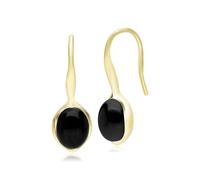 Gemondo Irregular B Gem Black Onyx Drop Earrings Gold Plated Sterling Silver