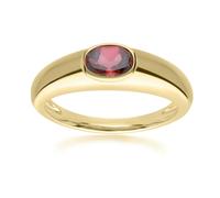 Gemondo Modern Classic Oval Garnet Ring in 18ct Gold Plated Silver - N