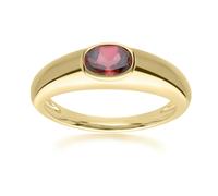 Gemondo Modern Classic Oval Garnet Ring in 18ct Gold Plated Silver - P