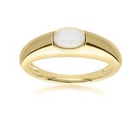 Gemondo Modern Classic Oval Opal Ring in 18ct Gold Plated Silver - Q