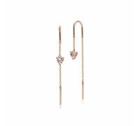 Gemondo Morganite Heart Threader Earrings in 9ct Rose Gold