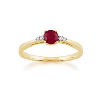 Gemondo Ruby Ring, 9ct Yellow Gold 0.34ct Ruby & Diamond Solitaire Style Ring