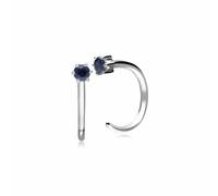 Sapphire Pull Through Hoop Earrings in 9ct White Gold