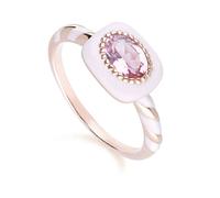 Gemondo Siberian Waltz Enamel & Pink Tourmaline Ring In Rose Gold Plated Sterling Silver - S