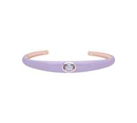 Gemondo Siberian Waltz Violet Enamel & Octagon Amethyst Bangle In Rose Gold Vermeil