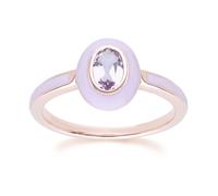 Gemondo Siberian Waltz Violet Enamel & Pink Amethyst Ring In 18ct Rose Gold Plated Sterling Silver - N