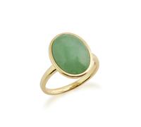 Gemondo Statement Oval Jade Ring in 9ct Yellow Gold - M