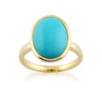 Gemondo Statement Oval Turquoise Ring in 9ct Yellow Gold - O