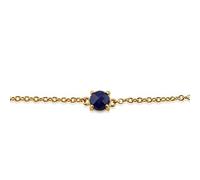 Gemondo Women 375 Gold 9ct Yellow Gold Round Checkerboard Cut Sapphire Bracelet Blue 19cm