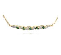 Gemondo Women 9ct Yellow Gold Emerald and Diamond Spiral Bracelet