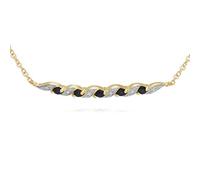 Gemondo Women 9ct Yellow Gold Sapphire and Diamond Spiral Bracelet