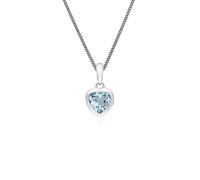 Gemondo Women Sterling Silver Single Stone Blue Topaz Heart Pendant on 45cm Chain