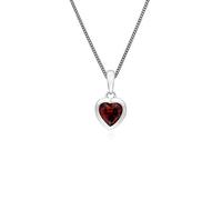 Gemondo Women Sterling Silver Single Stone Garnet Heart Pendant on 45cm Chain