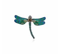 Gemondo Women's Art Nouveau Style Round Marcasite & Enamel Dragonfly Brooch in Sterling Silver Gemondo Silver One Size