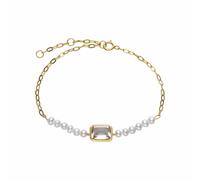 Gemondo Women's ECFEW™ Unifier White Topaz & Pearl Chain Bracelet In Sterling Silver | Size: 7 inches Gemondo White 7 inches
