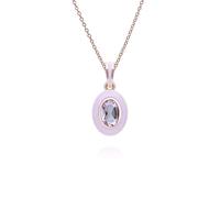 Gemondo Women's Siberian Waltz Violet Enamel & Pink Amethyst Pendant In 18ct Rose Gold Plated Sterling Silver | Size: 18 inches Gemondo Pink 18 inches