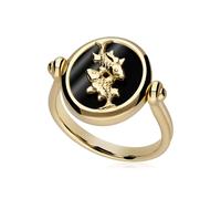 Gemondo Zodiac Black Onyx Pisces Flip Ring in 18ct Gold Plated Silver - M
