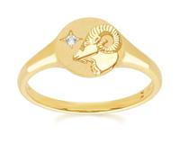 Gemondo Zodiac Topaz Aries Signet Ring In 9ct Yellow Gold - N