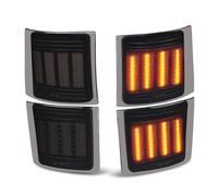 Gempro LED Corner Lights Side Marker Signal Lamps for Chevy C/K 1500 2500 3500 1994-1998 C10 Pickup Truck Silverado Suburban Tahoe Front Grill Lights, 4PCS (Smoked Len)