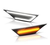 Gempro LED Side Marker Lights for Honda Civic 10 Gen Civic 2016-2021 Switchback White Amber Front Bumper Turn Signal Reflector, Smoked Len