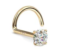 GEMQUEEN 14K Real Gold Nose Rings 18g 20g Solid Gold Screw Nose Rings Simulated Diamond CZ Nose Studs Hypoallergenic Nose Rings for Women Men 1.5/2/3mm, Sterling Silver, Cubic Zirconia