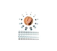 GEMQUEEN 20PCS Glass Ear Stretching Kit Comfy Ear Gauges Tunnels Plugs Dead Stretching Kit with Rubber O-Rings Single Flare Hypoallergenic Domed Body Piercing Jewelry 1.6MM-12MM