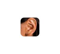 GEMQUEEN Flat Back Earrings Stud : 14K Gold Filled Titanium Surgical Steel Earrings Hypoallergenic for Women Men 18G Cartilage Helix Tragus Conch Medusa Piercing Jewelry Dainty Stud Earring Set 3 Pair
