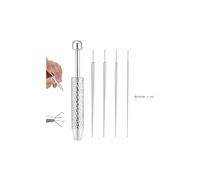 GEMQUEEN Piercing Taper Ball Grabber Tool for Changing Jewelry - 14G 16G 18G 20G Stainless Steel Flat Back Earrings Applicator Tool Threadless Insertion Pin Thread Body Piercing Kit for Ear Nose Lip