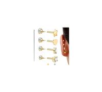 GEMQUEEN Reversible Flat Back Earrings Studs Hypoallergenic - 14K Gold Filled Surgical Steel Earring 18G Cartilage Helix Tragus Conch Piercing Jewelry Extended Internal Thread Earrings for Women Men