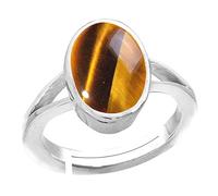 Gems 8.25 Ratti 7.32 Carat Certified Unheated Untreated Deluxe Quality Natural Tiger'S Eye Stone Panchdhatu Adjustable Ring Gemstone By Lab Certified(Top Aaa+) Quality For Unisex-B08XW2B2MRNAMZ