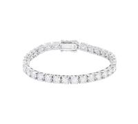 Gem's Beauty 18K White Gold Moissanite Tennis Bracelet 925 Silver 3-0.8cm D Color VVS1 Round Cut Moissanite Bracelets for Men Women Birthday Gift, 9 inch, Silver, Moissanite