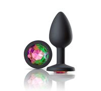 Gems Black Silicone Anal Plug - Small