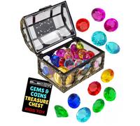 Gems & Coins Treasure Chest With Jewels And Coins