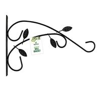 GEMS Decorative Garden Wall Brackets Flower Leaves Petal Butterfly Gems Hanging Basket Holders DIY Powder Coated Steel Beaded Garden & Patio Décor (1 x Plant Leaf Style Bracket)