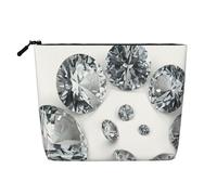 Gems Diamond Jewelry Jewels Luxury Printed, Cosmetic Bag Imitation Linen Makeup Bag Portable Travel Toiletry Bag