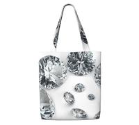 Gems Diamond Jewelry Jewels Luxury Printed,Reusable Grocery Bags Shopping Tote Bags Large Capacity Canvas Shoulder bag